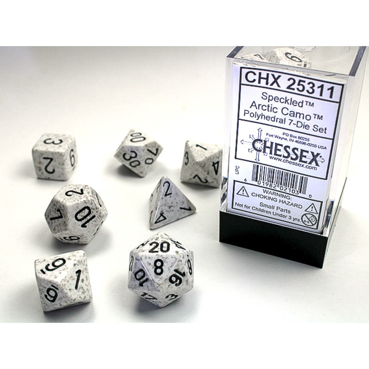 Chessex – Arctic Camo Speckled Polyhedral 7-Die Se