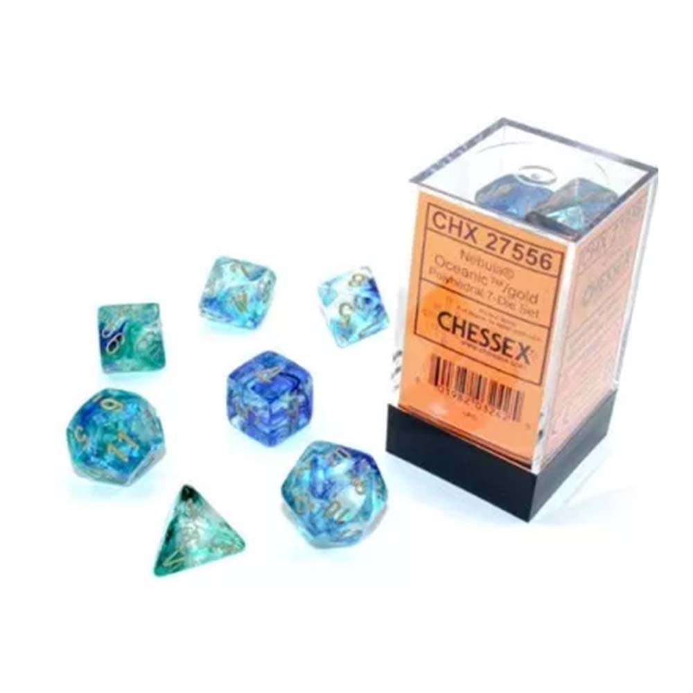 Chessex – Nebula oceanic/gold Luminary dice set