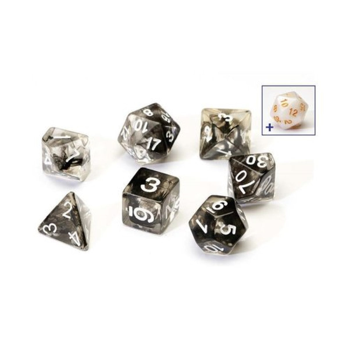 Sirius Dice Set – Cloud Black Translucent Acrylic