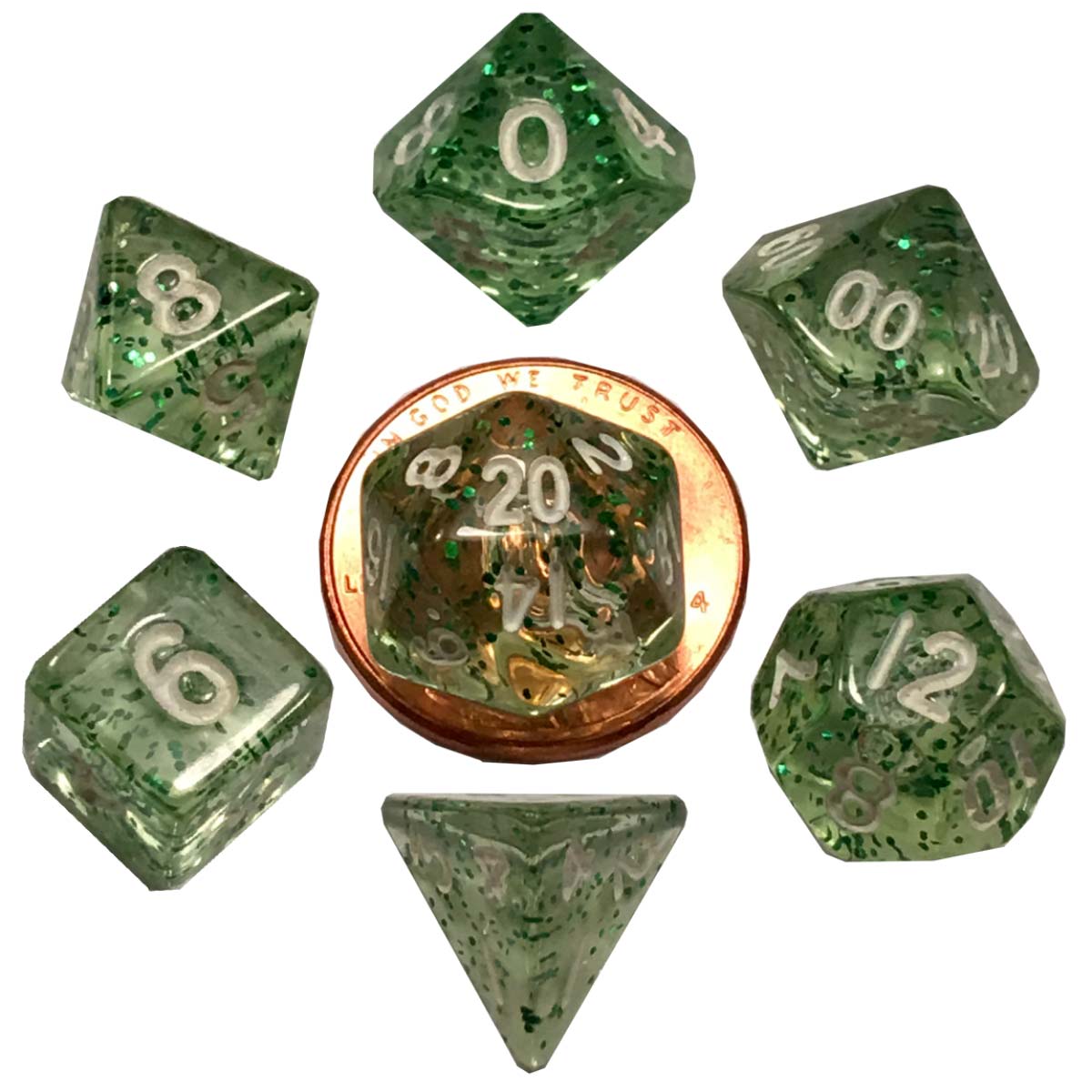 MDG – Mini Polyhedral Dice Set: Ethereal Green