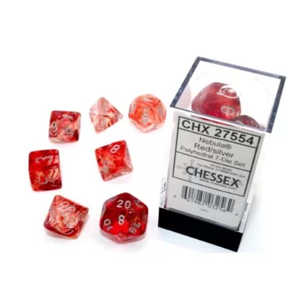 Chessex – Nebula red/silver Luminary dice set