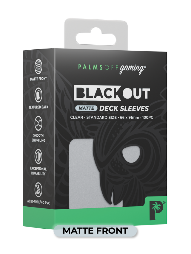 Palms Off Blackout Deck Sleeves (100) Clear (Matte Front)