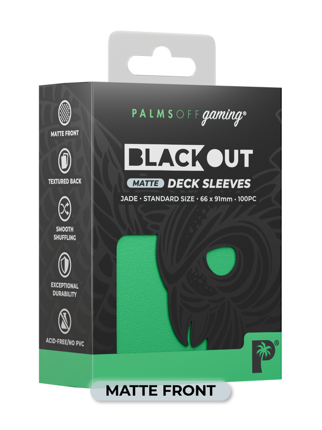 Palms Off Blackout Deck Sleeves (100) Jade (Matte Front)