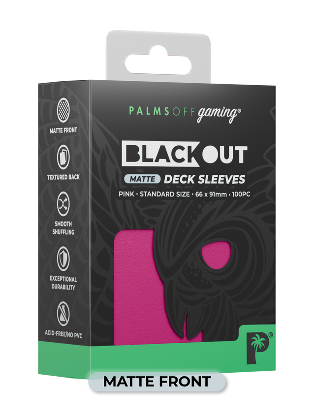 Palms Off Blackout Deck Sleeves (100) Pink (Matte Front)