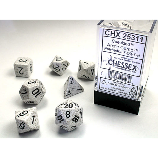 Chessex – Arctic Camo Speckled Polyhedral 7-Die Se