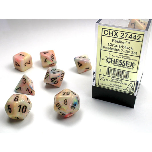Chessex – Festive Circus w/black Signature Polyhedral