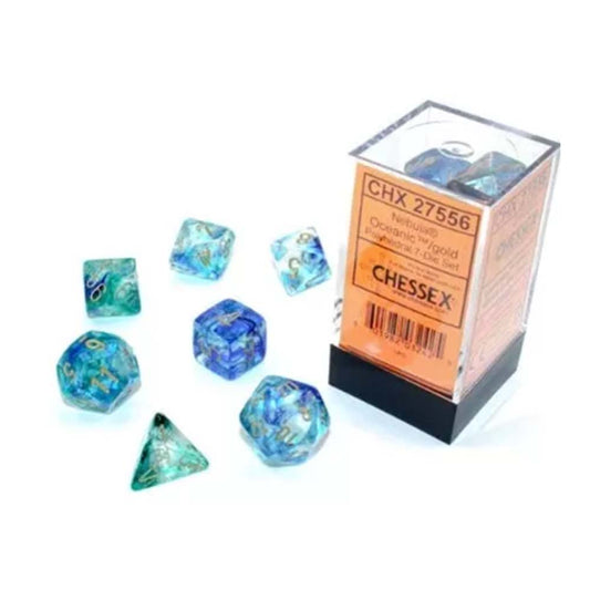 Chessex – Nebula oceanic/gold Luminary dice set