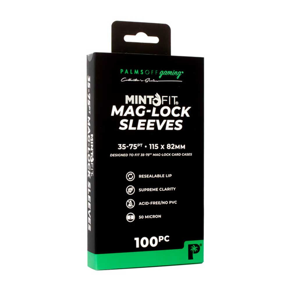 Palms Off Mint-Fit Mag-Lock Card Case Sleeves (35pt-75pt) – 100pc