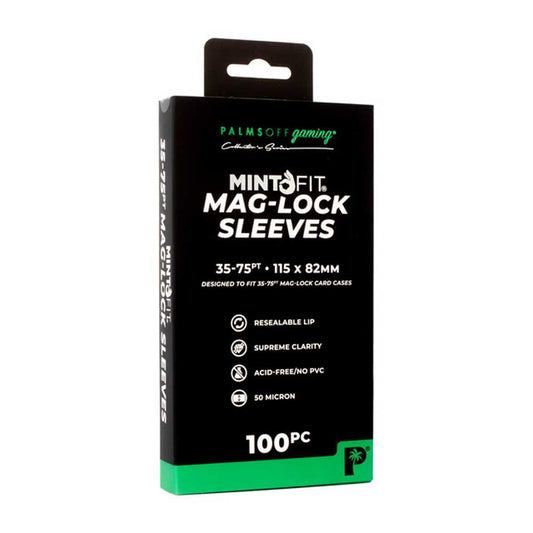 Palms Off Mint-Fit Mag-Lock Card Case Sleeves (35pt-75pt) – 100pc