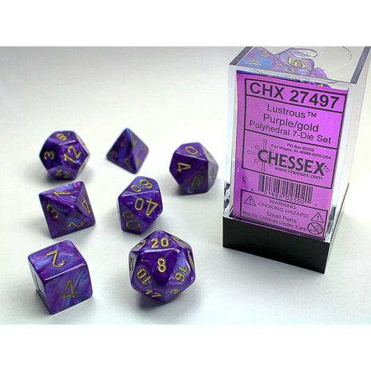 Chessex – Lustrous Purple w/gold Classic Polyhedra