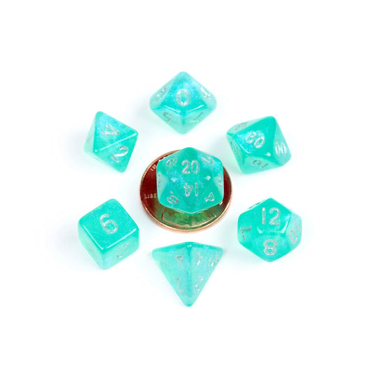MDG – Mini Polyhedral Dice Set: Stardust Turquoise