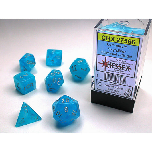 Chessex – Luminary Sky w/silver Signature Polyhedr