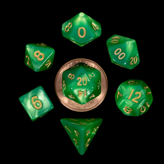 MDG – Mini Polyhedral Dice Set: Green/Light green
