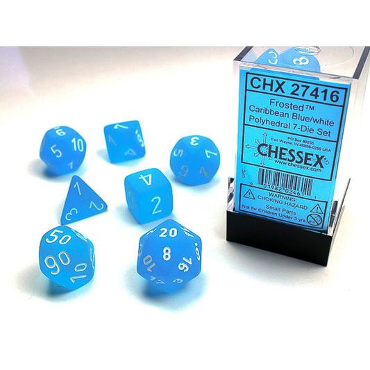 Chessex – Frosted Caribbean Blue w/wht Classic Pol