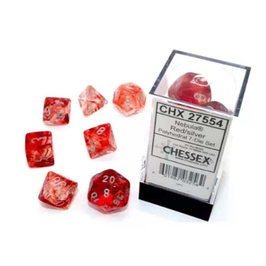 Chessex – Nebula red/silver Luminary dice set