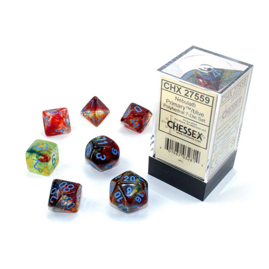 Chessex – Nebula primary/blue Luminary dice set
