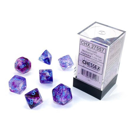 Chessex – Nebula nocturnal/blue Luminary dice set