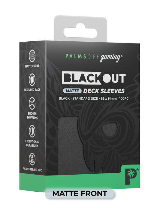 Palms Off Blackout Deck Sleeves (100) Black (Matte Front)