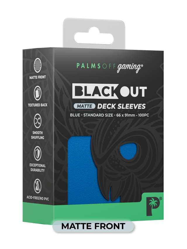 Palms Off Blackout Deck Sleeves (100) Blue Matte Front