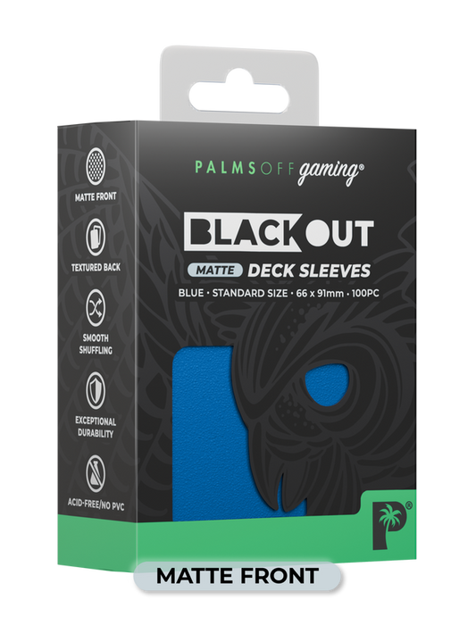 Palms Off Blackout Deck Sleeves (100) Blue Matte Front