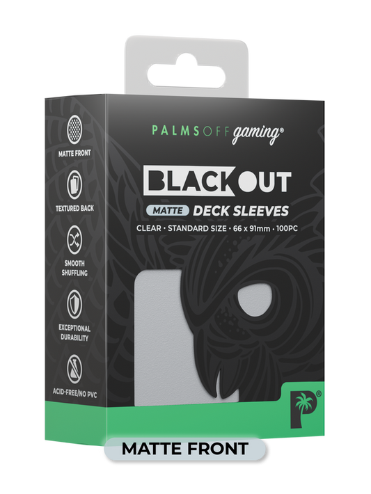 Palms Off Blackout Deck Sleeves (100) Clear (Matte Front)