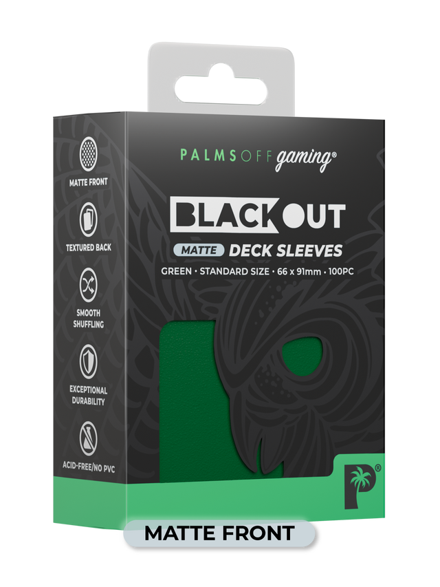 Palms Off Blackout Deck Sleeves (100) Green (Matte Front)