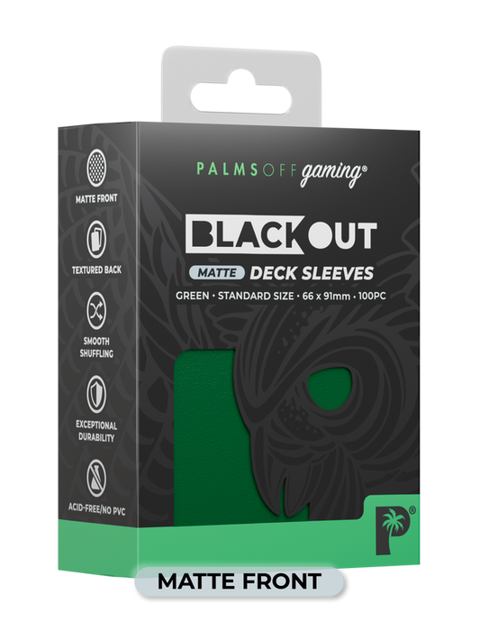 Palms Off Blackout Deck Sleeves (100) Green (Matte Front)