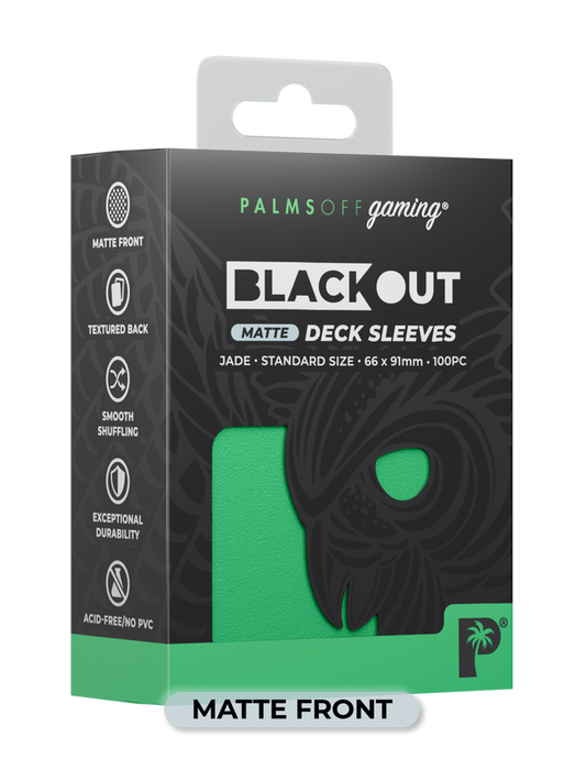 Palms Off Blackout Deck Sleeves (100) Jade (Matte Front)