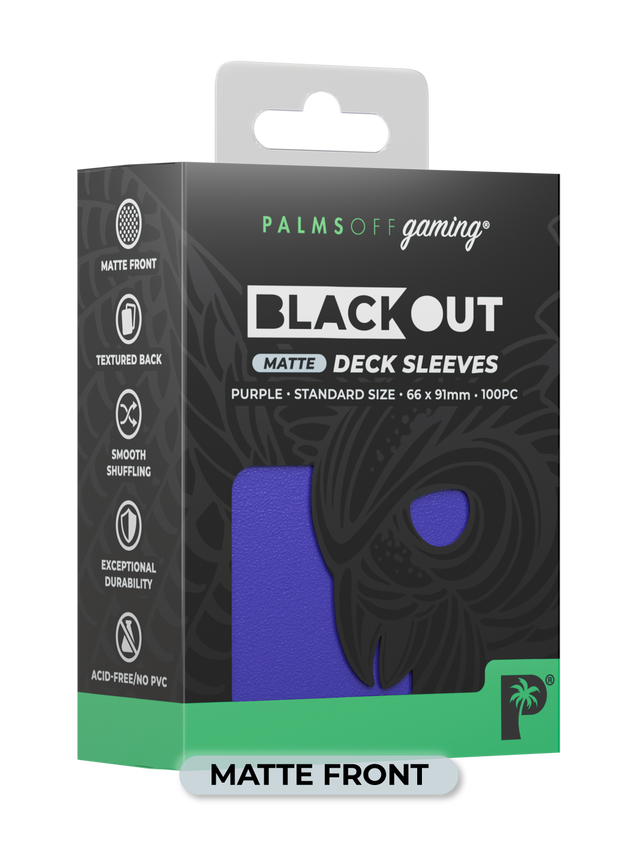 Palms Off Blackout Deck Sleeves (100) Purple (Matte Front)