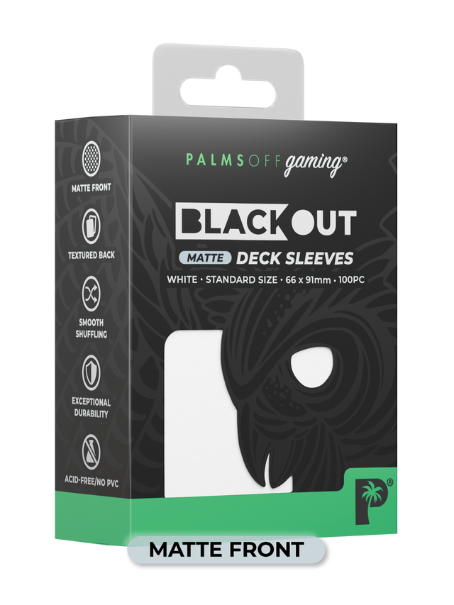Palms Off Blackout Deck Sleeves (100) White (Matte Front)