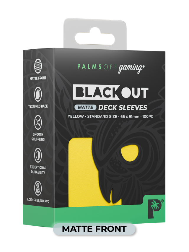Palms Off Blackout Deck Sleeves (100) Yellow (Matte Front)