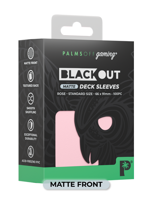 Palms Off Blackout Deck Sleeves (100) Rose (Matte Front)