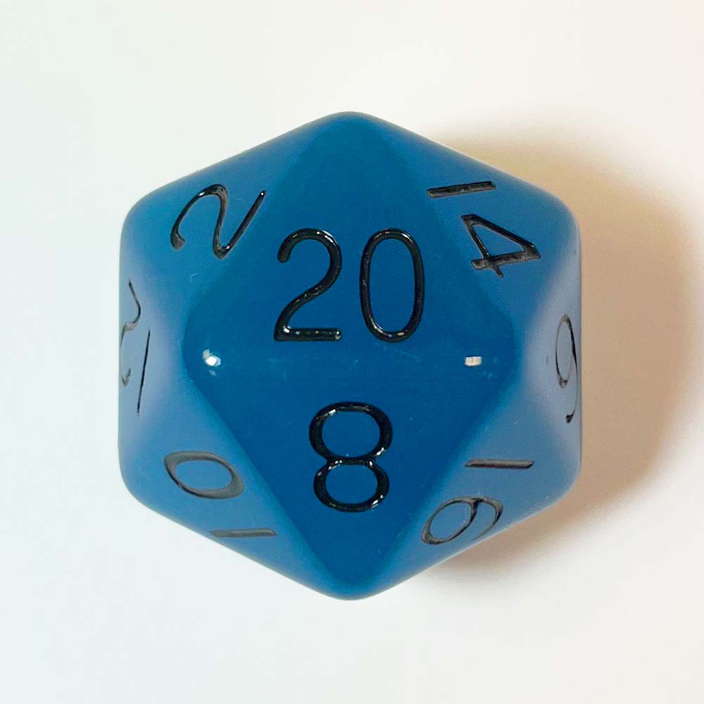 MDG – Mega Acrylic d20: Glow Blue