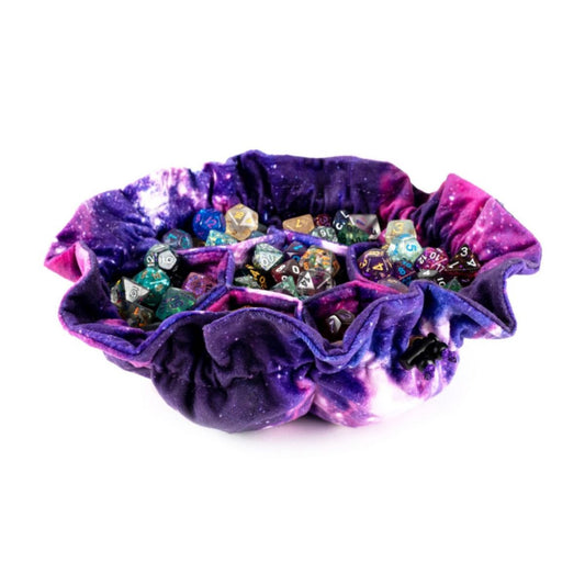 anroll: Velvet Compartment Dice Bag with Pockets: Nebula